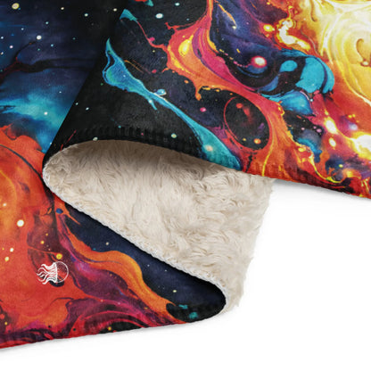 Warm Sherpa Fleece Blanket - Astral Tempest - by Jelly Kvlt